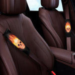 Flaming Skull With Fire Wings Print Car Seat Belt Covers