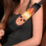 Flaming Skull With Fire Wings Print Car Seat Belt Covers