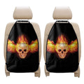 Flaming Skull With Fire Wings Print Car Seat Organizers