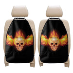 Flaming Skull With Fire Wings Print Car Seat Organizers