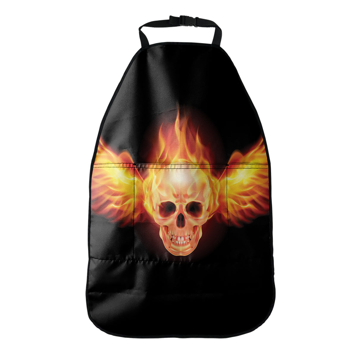 Flaming Skull With Fire Wings Print Car Seat Organizers