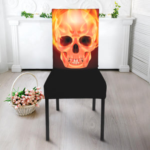 Flaming Skull With Fire Wings Print Dining Chair Slipcover