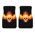 Flaming Skull With Fire Wings Print Front Car Floor Mats