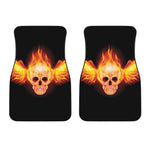 Flaming Skull With Fire Wings Print Front Car Floor Mats