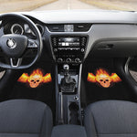 Flaming Skull With Fire Wings Print Front Car Floor Mats