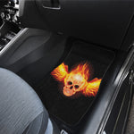 Flaming Skull With Fire Wings Print Front Car Floor Mats