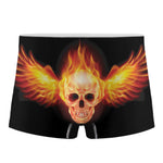 Flaming Skull With Fire Wings Print Men's Boxer Briefs