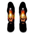 Flaming Skull With Fire Wings Print Muay Thai Shin Guards