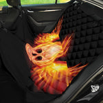 Flaming Skull With Fire Wings Print Pet Car Back Seat Cover