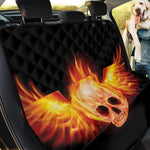 Flaming Skull With Fire Wings Print Pet Car Back Seat Cover