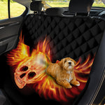 Flaming Skull With Fire Wings Print Pet Car Back Seat Cover