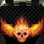 Flaming Skull With Fire Wings Print Pet Car Back Seat Cover