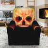 Flaming Skull With Fire Wings Print Recliner Slipcover