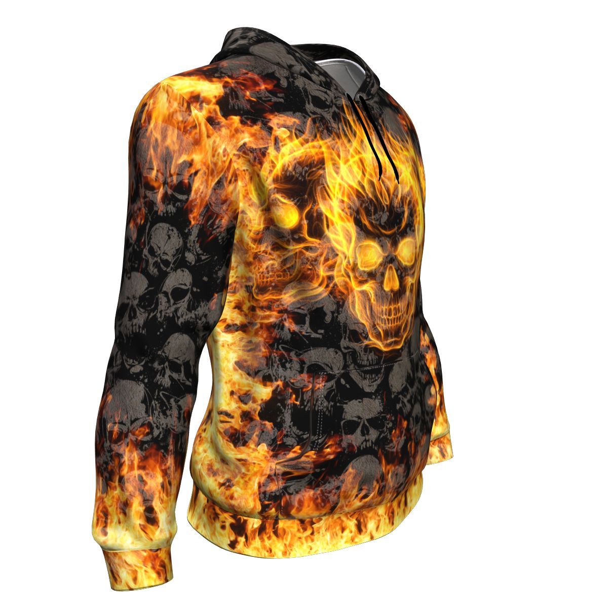 Flaming Skull Woo Hoo What A Ride That Was Unisex Pullover Hoodie GearFrost