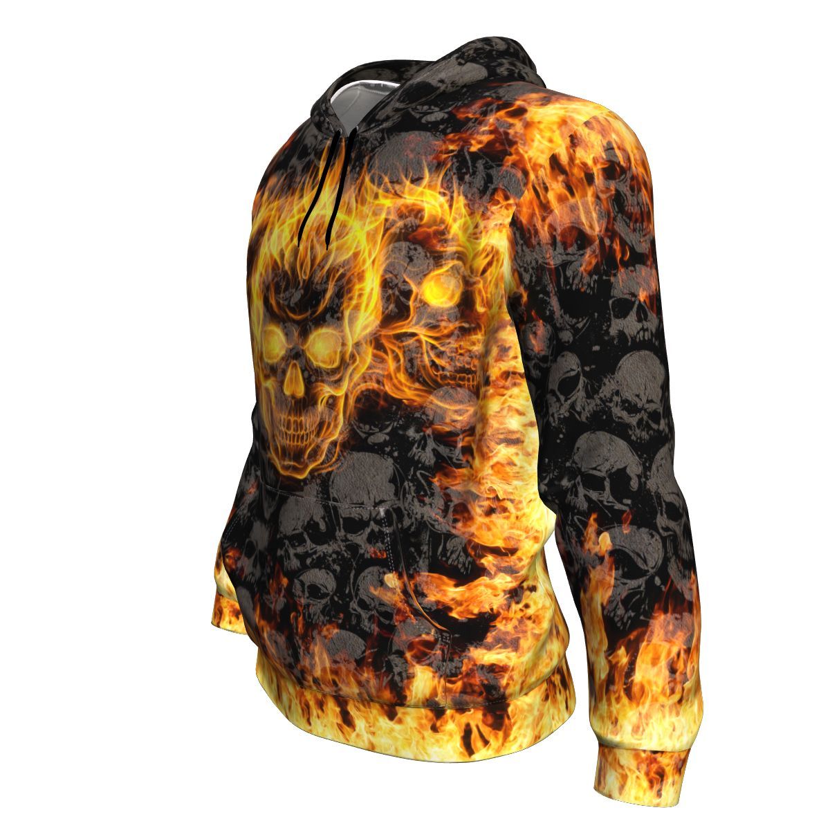 Flaming Skull Woo Hoo What A Ride That Was Unisex Pullover Hoodie GearFrost