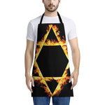 Flaming Star of David Print Apron