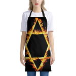 Flaming Star of David Print Apron