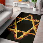 Flaming Star of David Print Area Rug