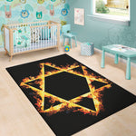 Flaming Star of David Print Area Rug