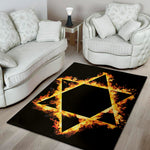 Flaming Star of David Print Area Rug