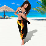 Flaming Star of David Print Beach Sarong Wrap