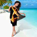 Flaming Star of David Print Beach Sarong Wrap