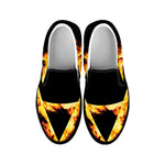 Flaming Star of David Print Black Slip On Shoes