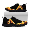 Flaming Star of David Print Black Running Shoes