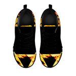 Flaming Star of David Print Black Sneakers