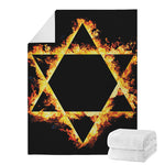 Flaming Star of David Print Blanket