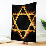 Flaming Star of David Print Blanket