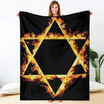Flaming Star of David Print Blanket
