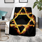 Flaming Star of David Print Blanket