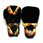 Flaming Star of David Print Boxing Gloves