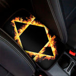 Flaming Star of David Print Car Center Console Cover