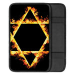 Flaming Star of David Print Car Center Console Cover