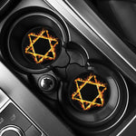 Flaming Star of David Print Car Coasters