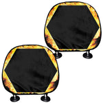 Flaming Star of David Print Car Headrest Covers