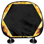 Flaming Star of David Print Car Headrest Covers