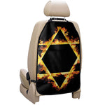 Flaming Star of David Print Car Seat Organizers