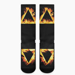 Flaming Star of David Print Crew Socks