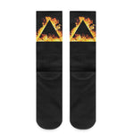 Flaming Star of David Print Crew Socks