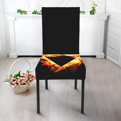 Flaming Star of David Print Dining Chair Slipcover