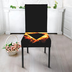 Flaming Star of David Print Dining Chair Slipcover