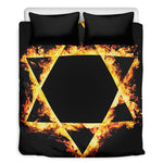Flaming Star of David Print Duvet Cover Bedding Set