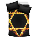 Flaming Star of David Print Duvet Cover Bedding Set