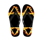 Flaming Star of David Print Flip Flops
