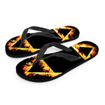 Flaming Star of David Print Flip Flops