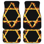 Flaming Star of David Print Front and Back Car Floor Mats