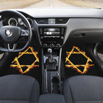 Flaming Star of David Print Front and Back Car Floor Mats